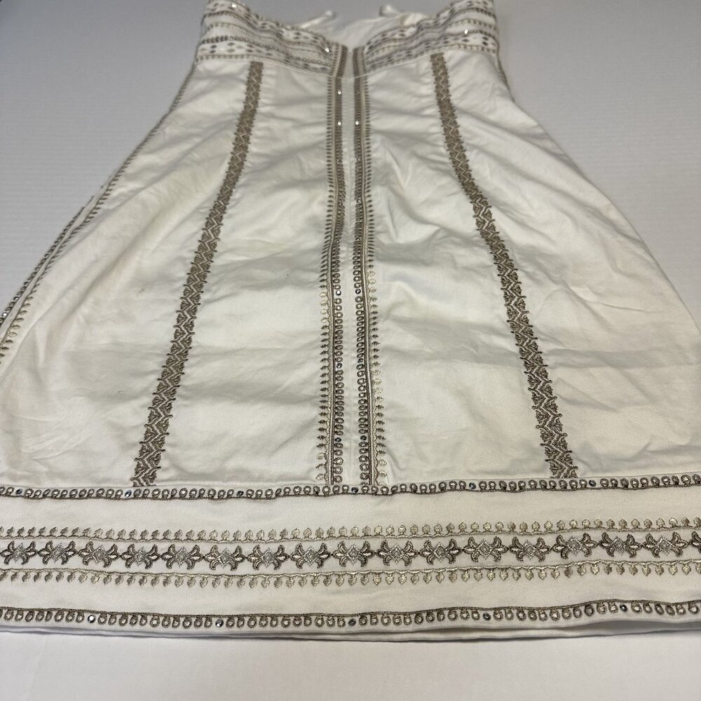 White House Black Market Strapless White and Gold Dress - Picture 7 of 12